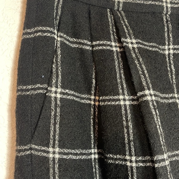 TIBI Salome Edie Plaid Culottes Virgin Wool Black & White Plaid Pants Size 4 - Picture 11 of 16